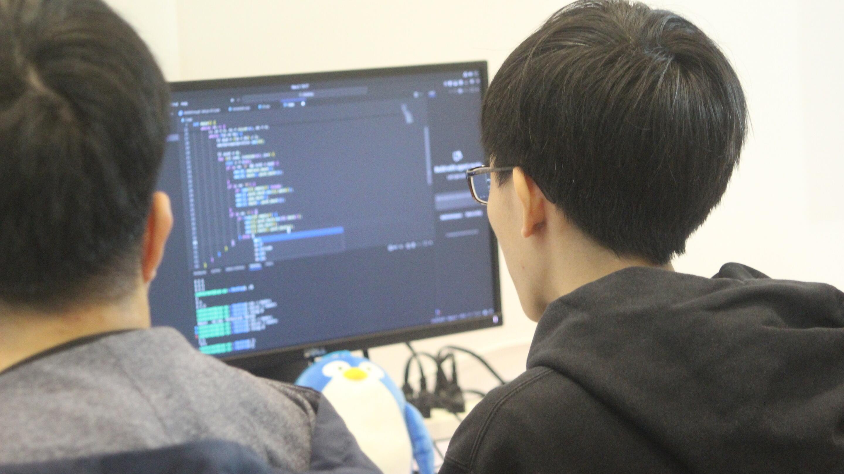 students collaborating