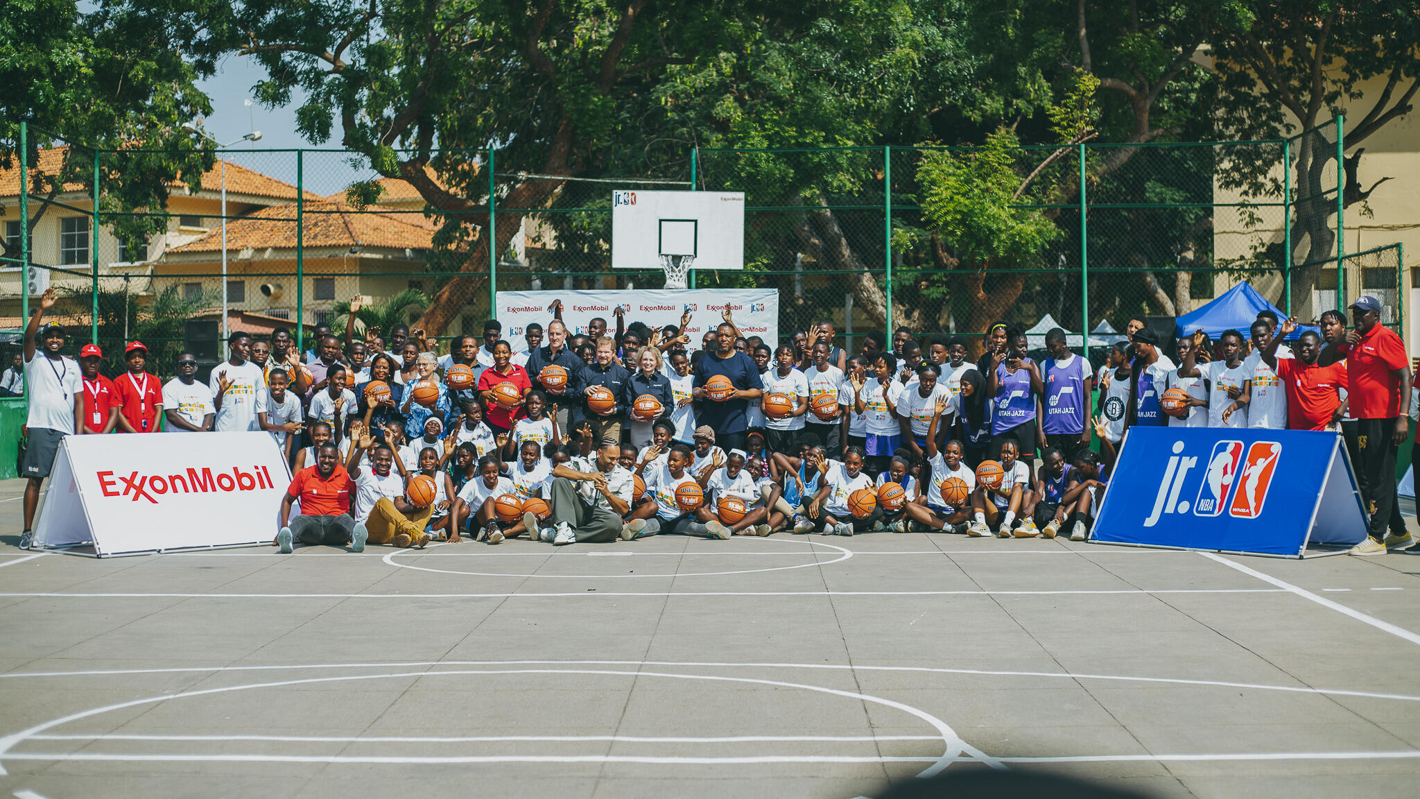 ExxonMobil employees partnering with the jr NBA STEM program and participants