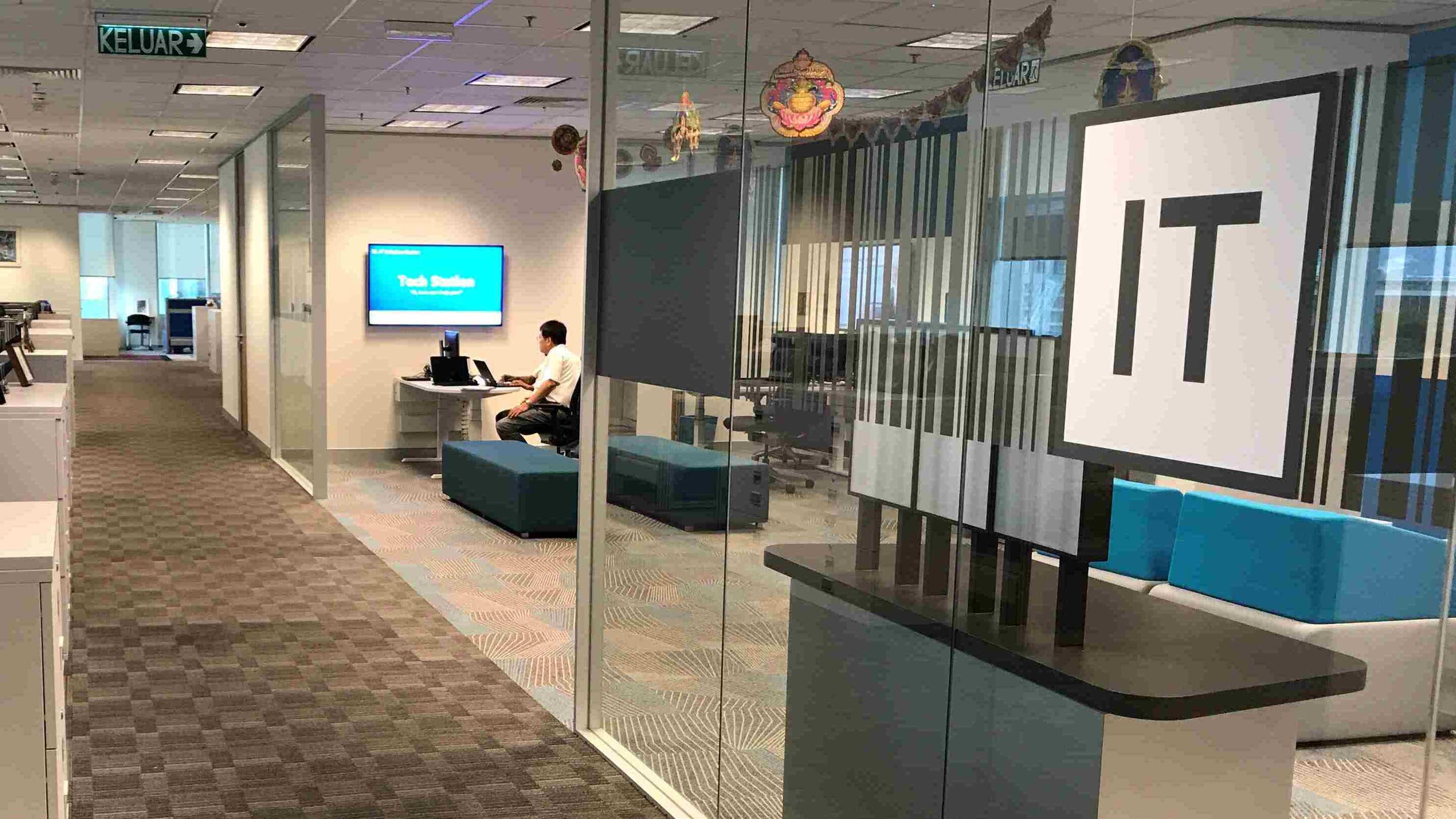 view of IT department offices in ExxonMobil's Kuala Lumpur Technology Center