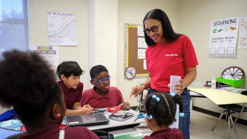 ExxonMobil employee assisting in STEM
