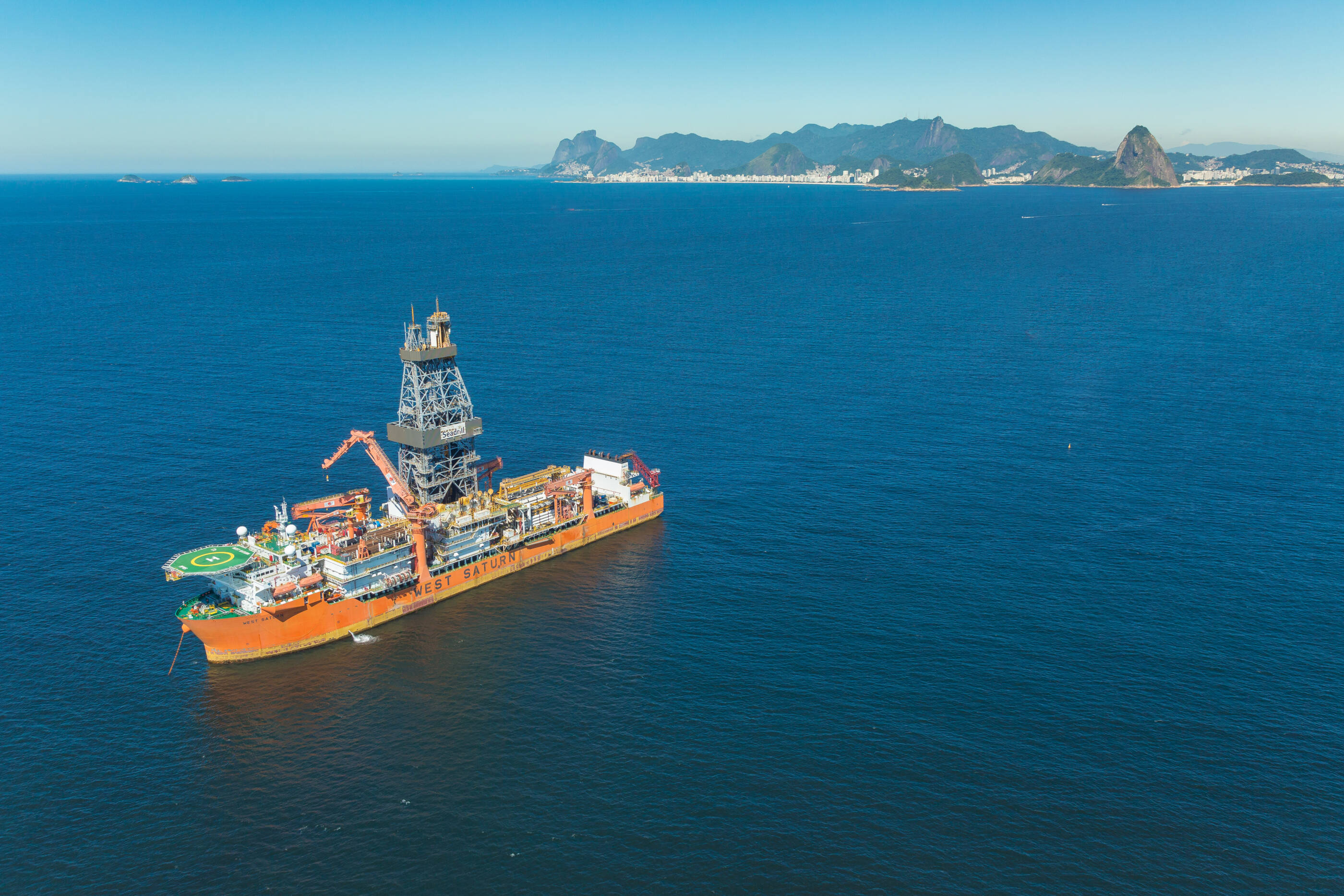 Ship off the coastline of Brazil