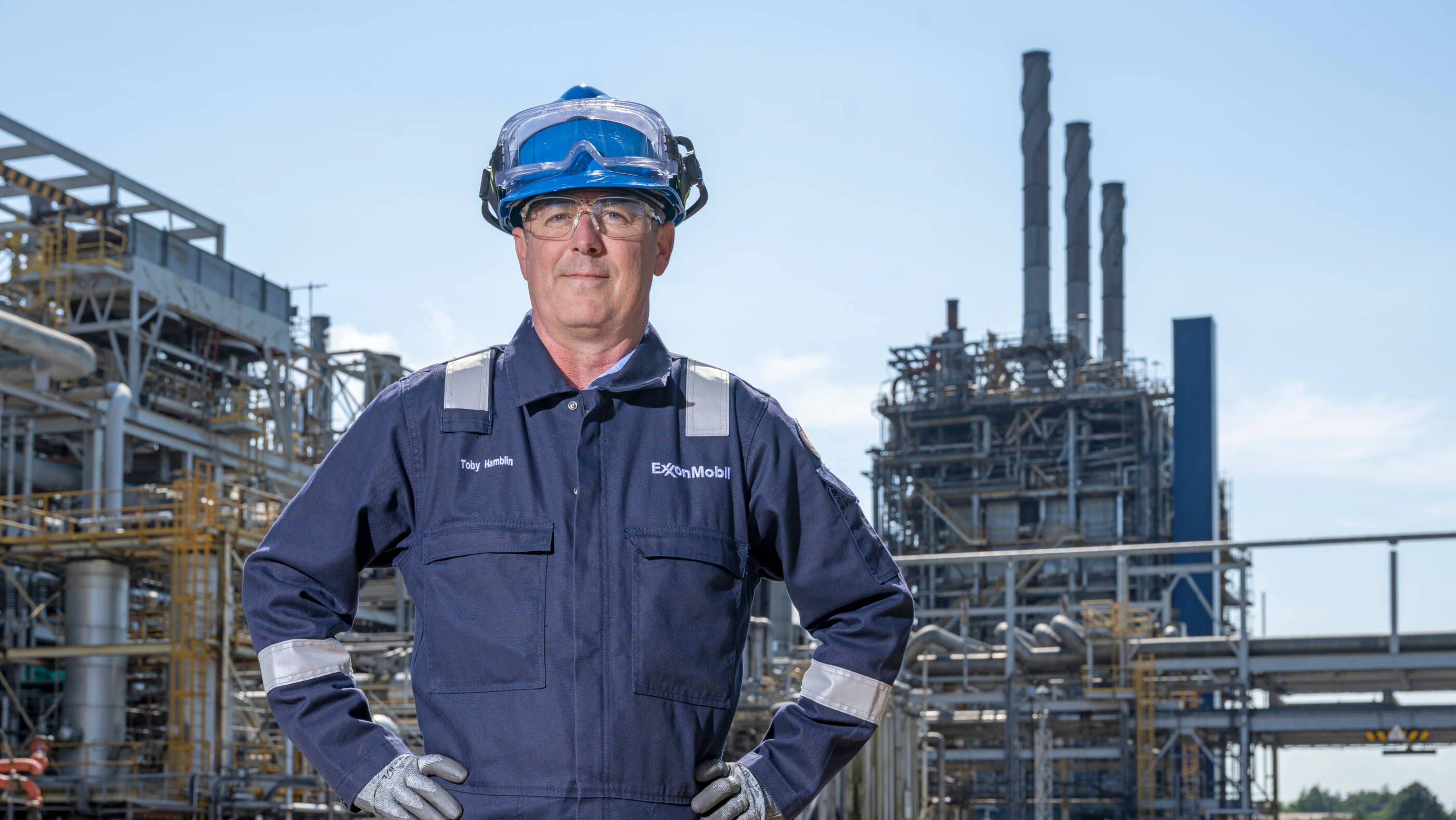 Toby Hamblin, FEP plant manager, facility in background