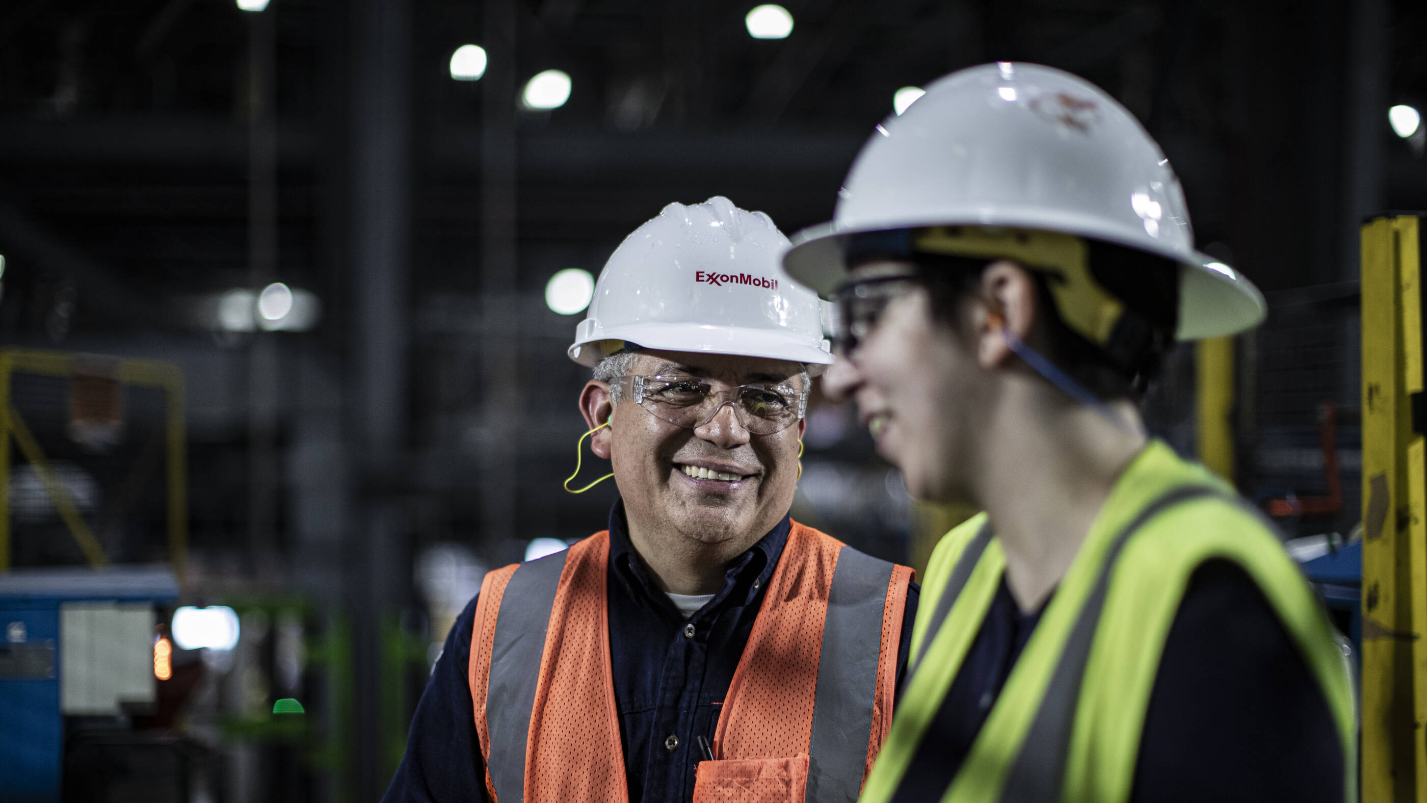 Employees wearing safety gear at Mont Belvieu Plastics Plant