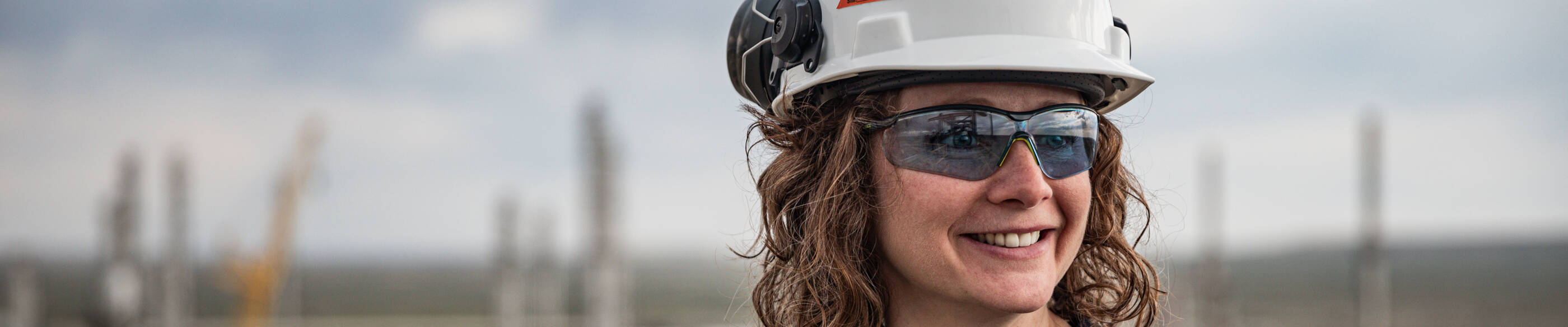 Employee working at a refinery