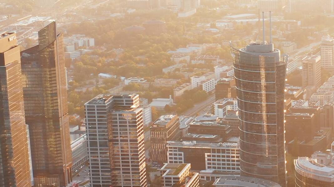 Arial view of a city