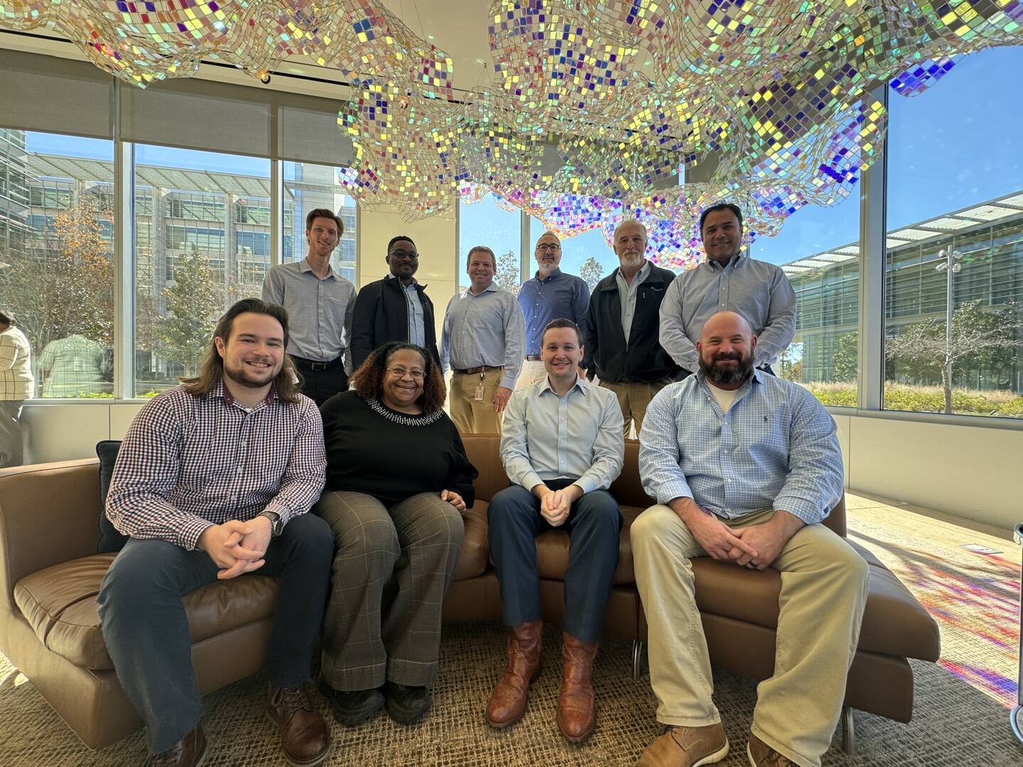 Some members of the Houston-based lithium wells team. Pictured (left to right) are: Back row Dylan Vint, Afolabi Amodu, Daniel Mathewson, Ziad Haddad, Tim Greene, Jonathan Rodriguez. Front row: William Carr, Erica Hudson, Chase Holub, Jeffrey Tupa.