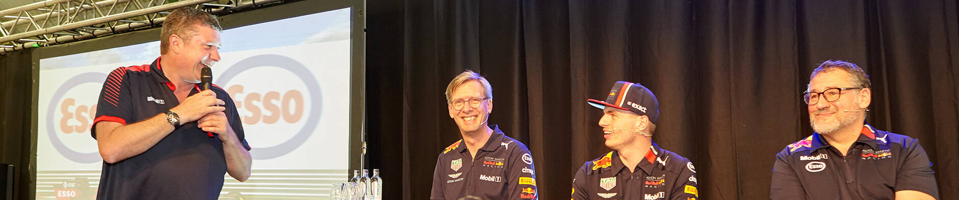 Formula 1 racecar driver, Max Verstappen, visits ExxonMobil Rotterdam facility and employees