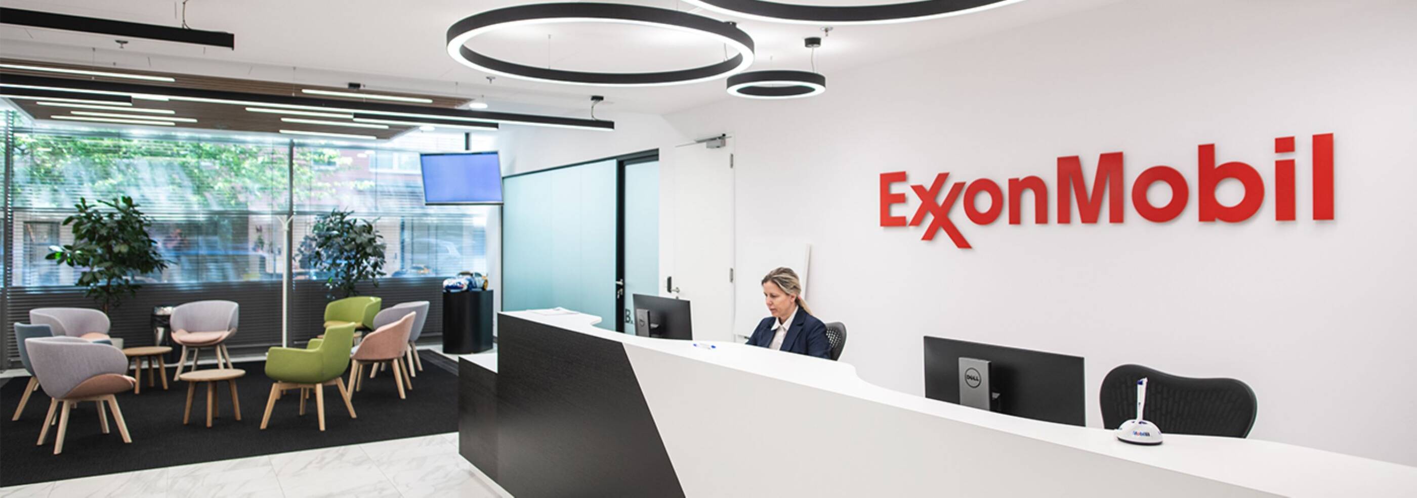 Reception area in an ExxonMobil office. 