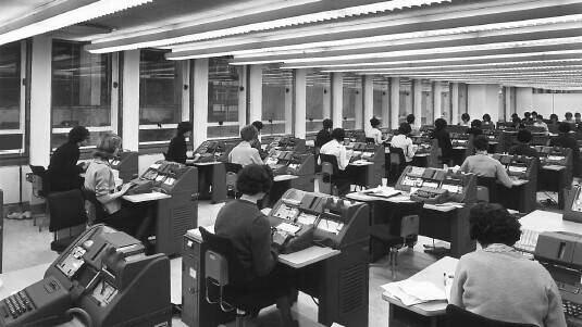 Image 1962  Card punching and checking equipment installed at Essos New Head Office. It was one of the finest installations of this kind in the UK.