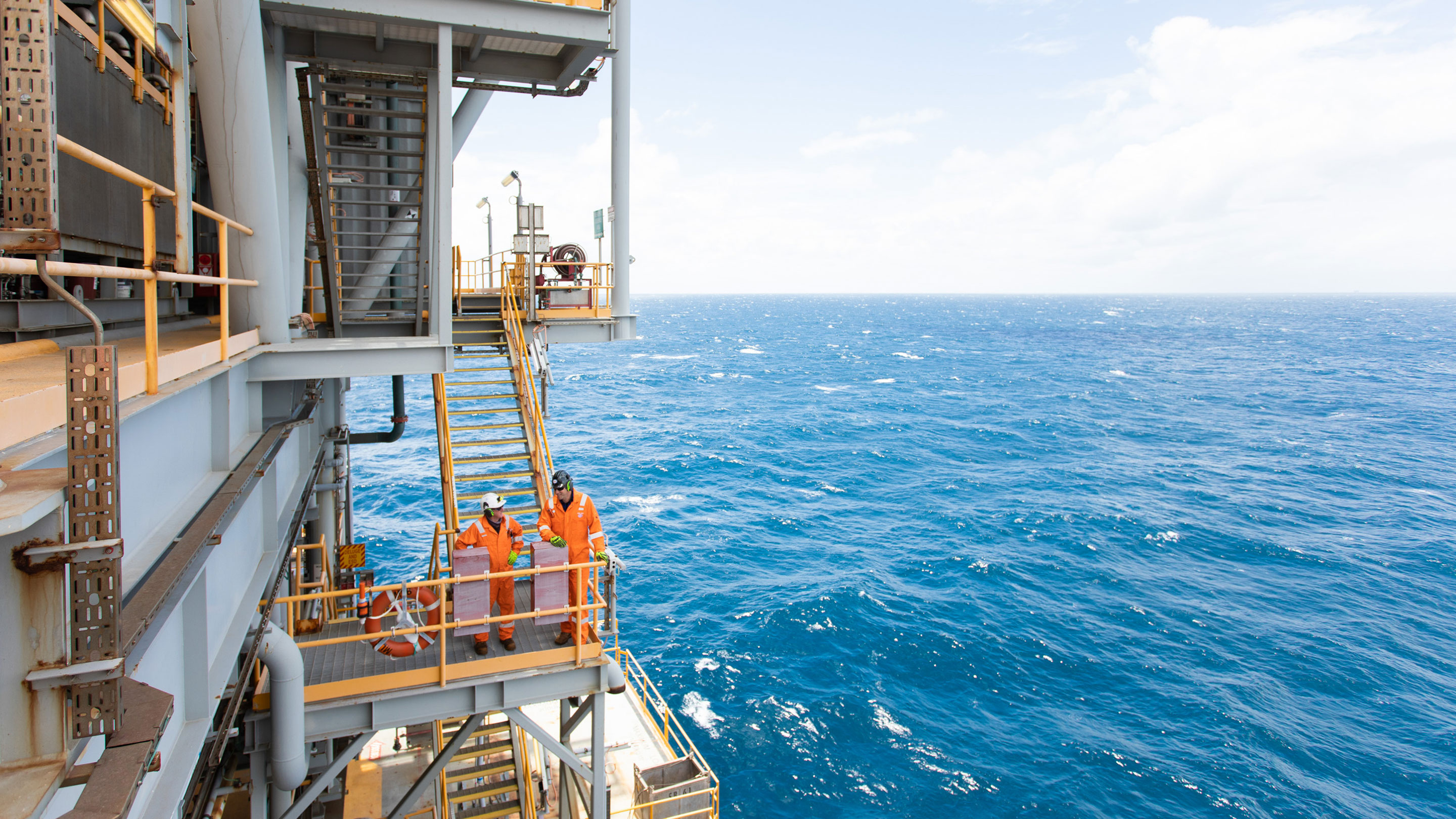 workers on an offshore platform near Australia