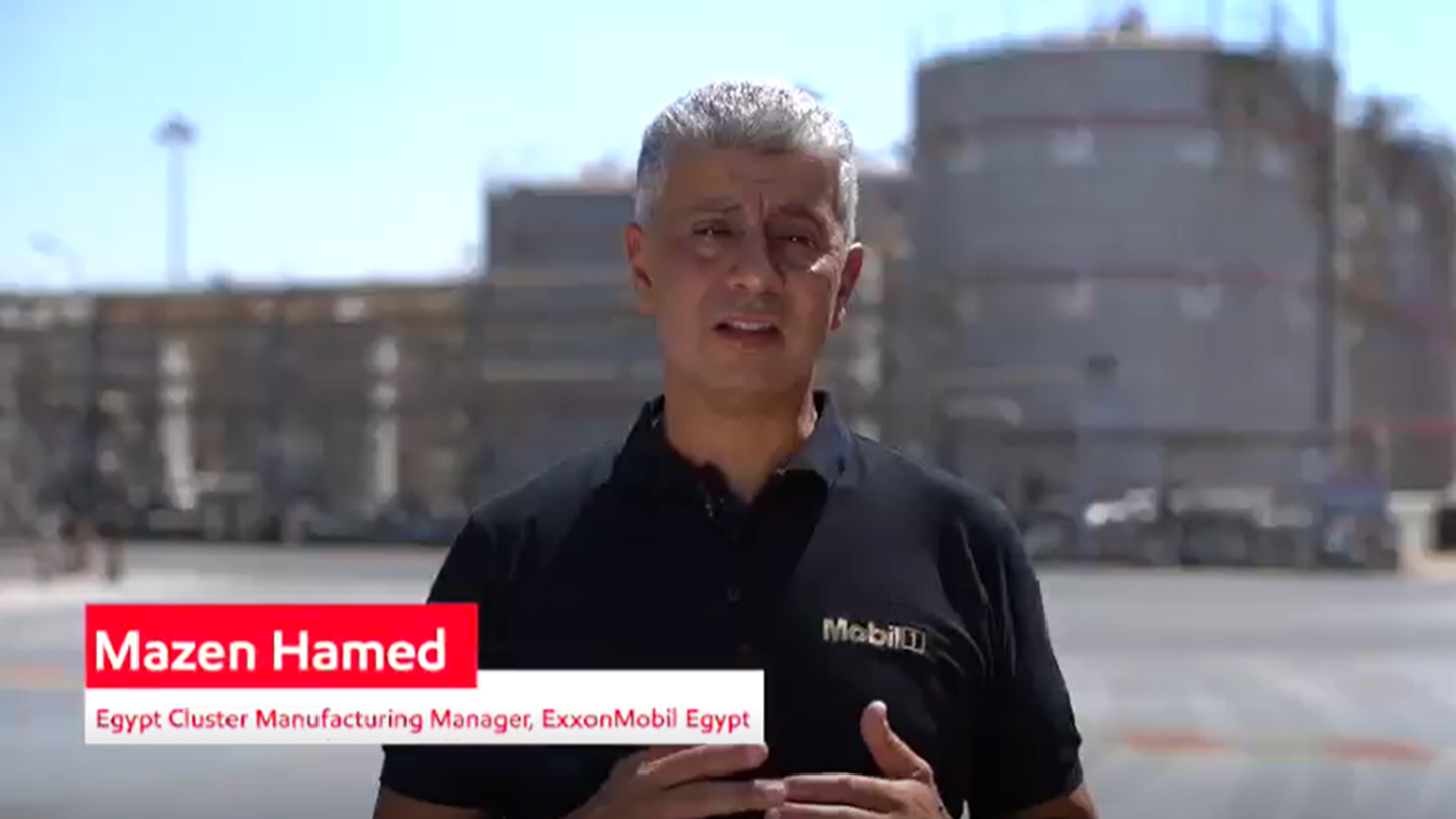 [LinkedIn post video capture] Mazen Hamed, ExxonMobil Egypt Manufacturing Manager