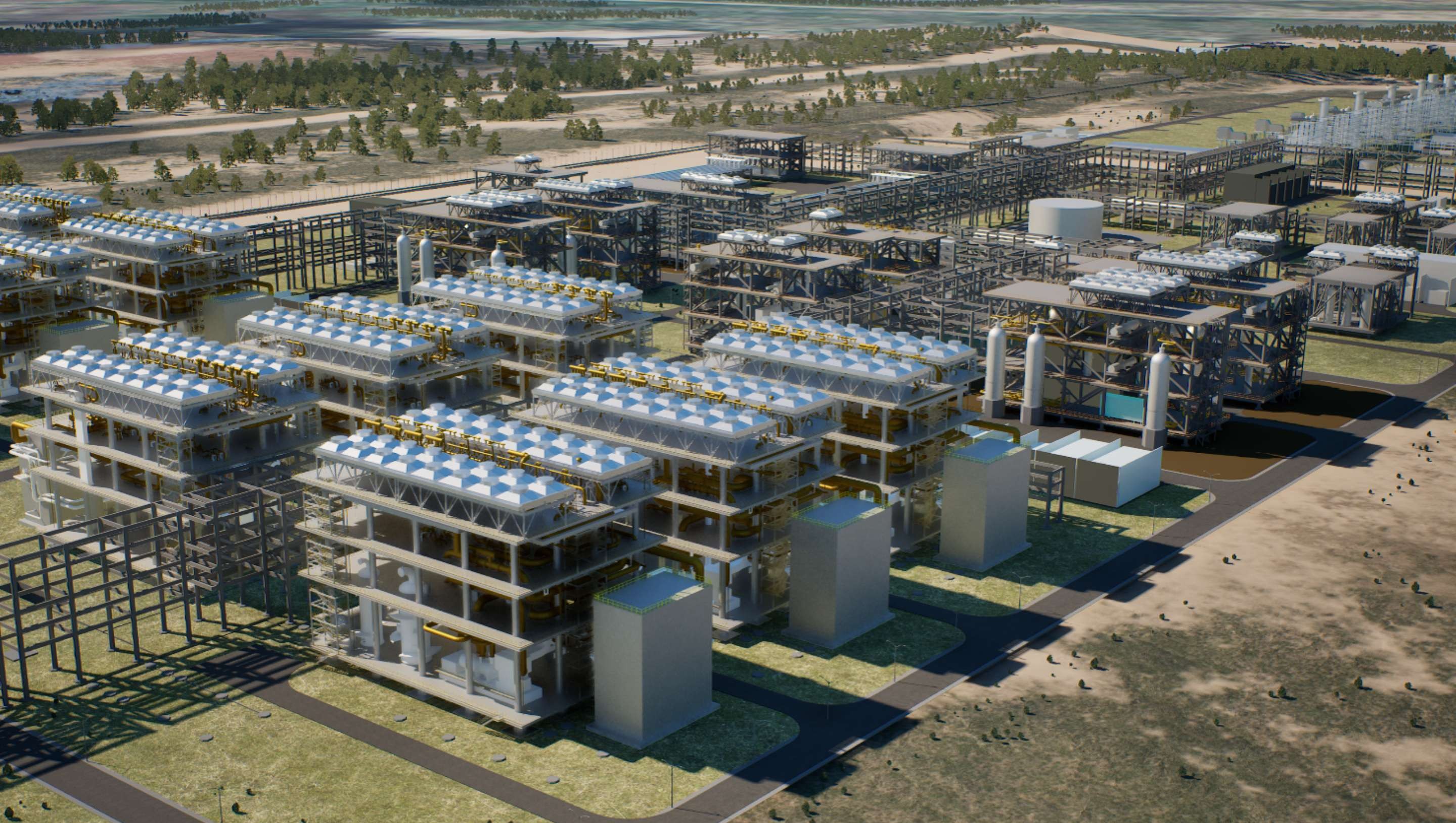 LNG modular trains illustration
