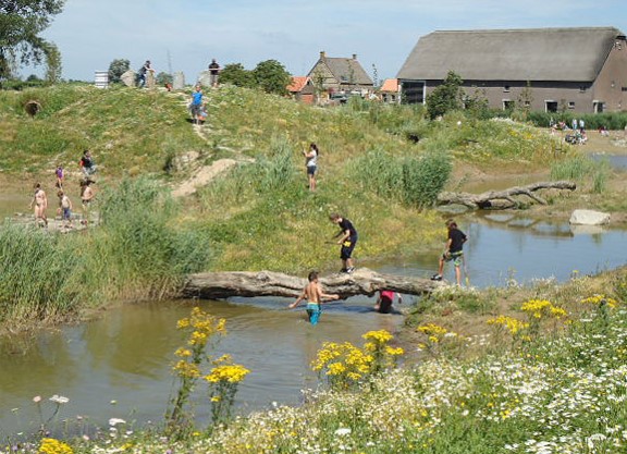 Speelnatuur, the nature playground, on the island of Tiengemeten near Rotterdam